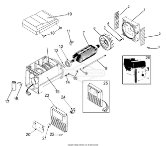 Part Location Diagram of 102282GS Briggs and Stratton Diode, varistor & capacitor assy